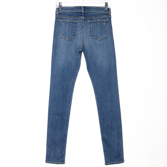 SOLD-Rag & Bone High Rise Vintage Wash Distressed Full Length Ankle Skinny Jeans - Picture 3 of 12